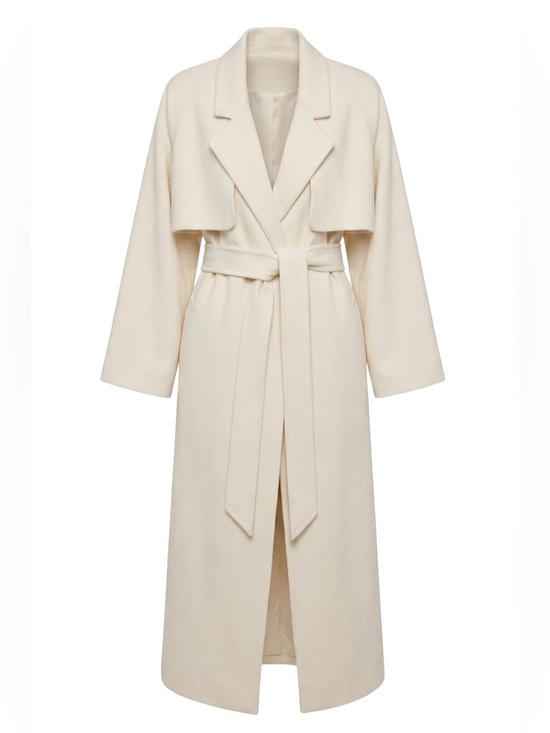 JLUXLABEL Jackets & Blazers - JLUXLABEL IVORY CLOUD WOVEN COAT